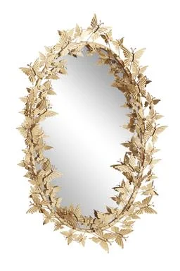 Track lighting with a brushed nickel finishGold Glam Oval Butterfly Mirror 25 x 41 inches Track lighting with a brushed nickel finishGold Glam Oval Butterfly Mirror 25 x 41 inches