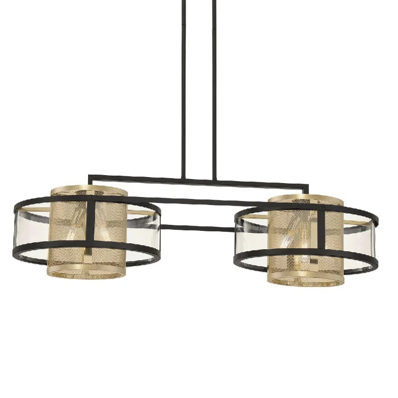 Industrial Emergency Lighting for Safety in FactoriesSoho 38 in. 6 Lights Pendant Light Black & Brass Finish