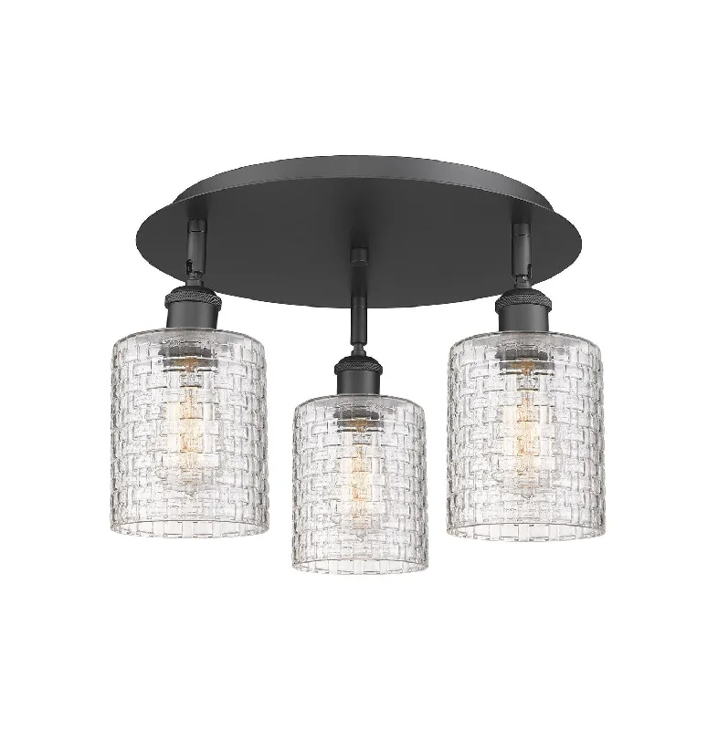 Industrial Lighting for Printing Press FacilitiesDowntown Urban Three Light Flush Mount Industrial Lighting for Printing Press FacilitiesDowntown Urban Three Light Flush Mount