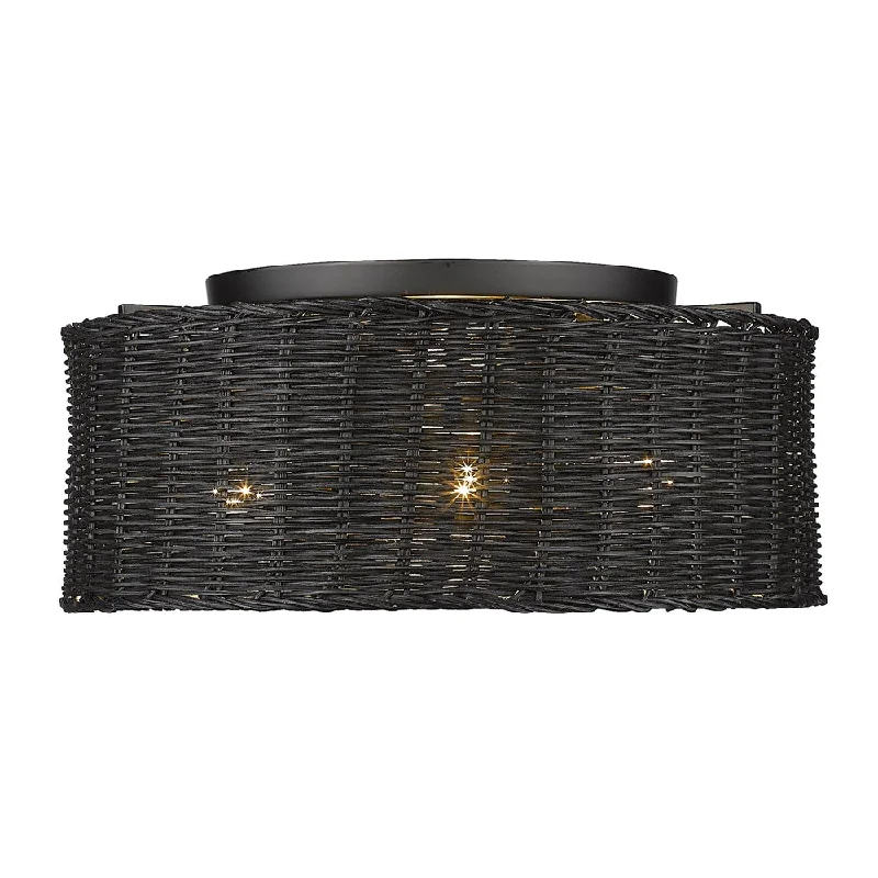 Dimmable track lighting for home officesGolden Lighting 1084-FM BLK-BW Erma Black Wicker Flush Mount Light Dimmable track lighting for home officesGolden Lighting 1084-FM BLK-BW Erma Black Wicker Flush Mount Light