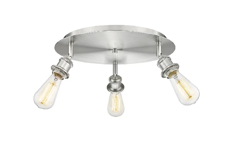 Industrial Lighting for Woodworking FactoriesDowntown Urban Three Light Flush Mount