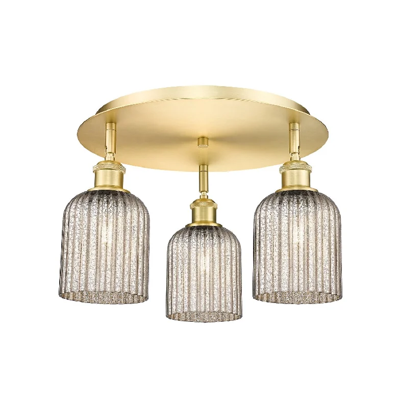 Industrial Area Lighting for Large Open SpacesDowntown Urban Three Light Flush Mount Industrial Area Lighting for Large Open SpacesDowntown Urban Three Light Flush Mount