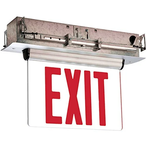 Track lighting with swivel heads for precise aimingS902-LB-SR-RC-BA - Red Single Exit Lass Battery Track lighting with swivel heads for precise aimingS902-LB-SR-RC-BA - Red Single Exit Lass Battery