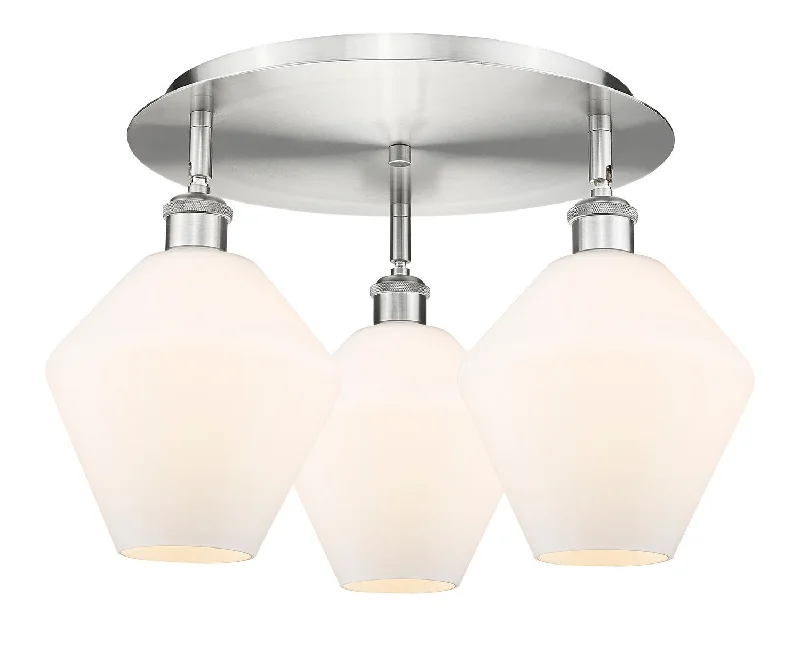 Energy - Efficient Industrial Lighting for Cost - SavingsDowntown Urban Three Light Flush Mount