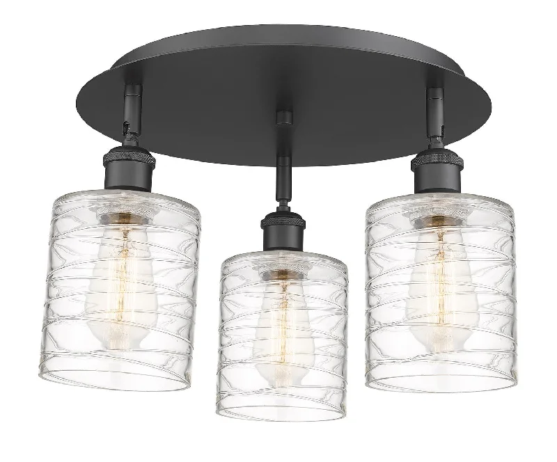 Waterproof Industrial Lighting for Wet AreasDowntown Urban Three Light Flush Mount