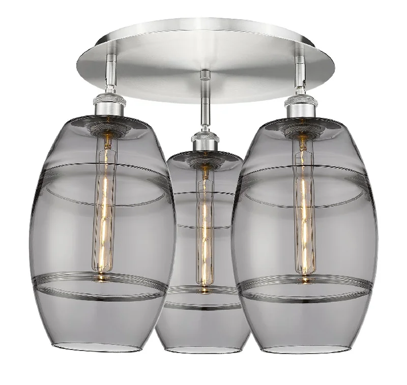 Corrosion - Resistant Industrial Lighting for Coastal FactoriesDowntown Urban Three Light Flush Mount