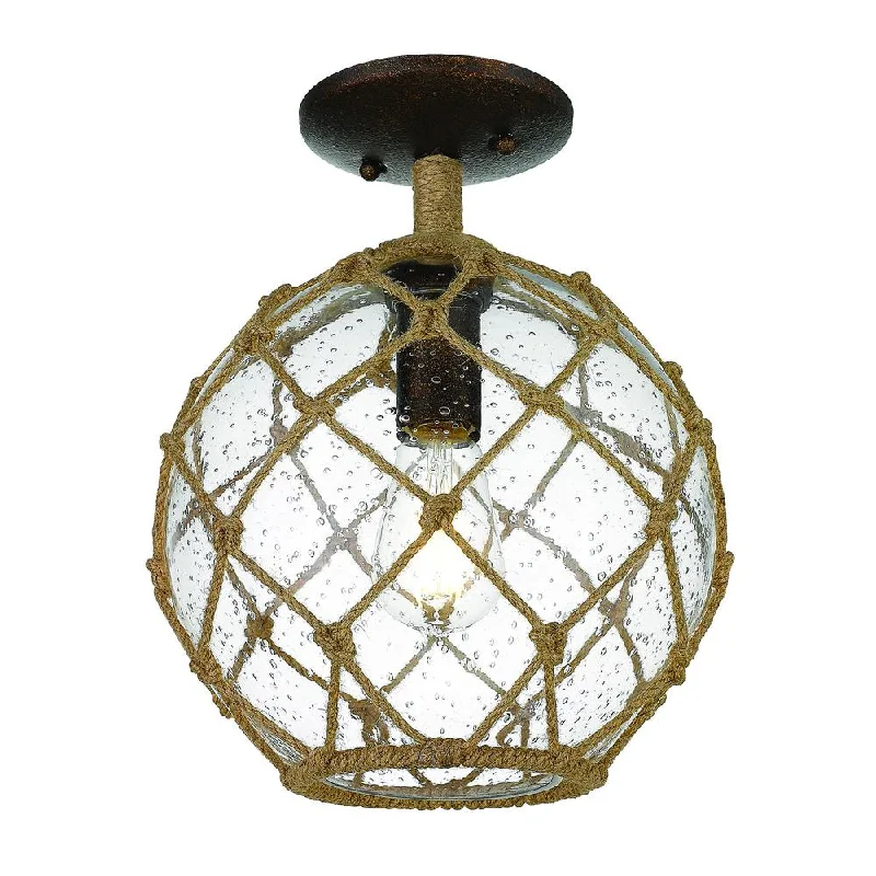 Industrial - style track lighting for loftsGolden Lighting Haddoc Netted Glass Ball Semi-Flush Mount Light Industrial - style track lighting for loftsGolden Lighting Haddoc Netted Glass Ball Semi-Flush Mount Light