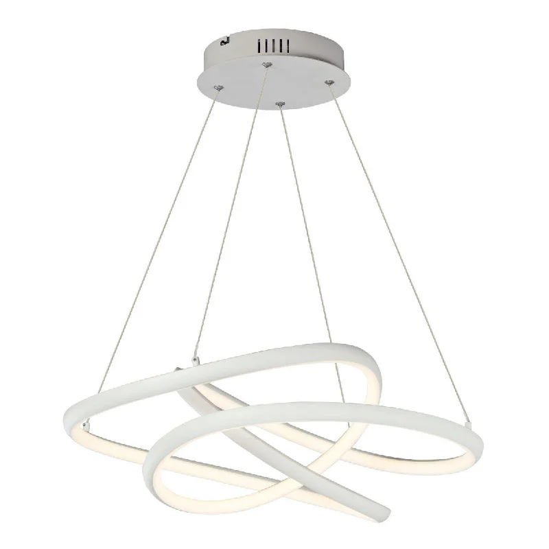Industrial Area Lighting for Large Open SpacesTwisted 25 in. LED Pendant Light White Finish Industrial Area Lighting for Large Open SpacesTwisted 25 in. LED Pendant Light White Finish
