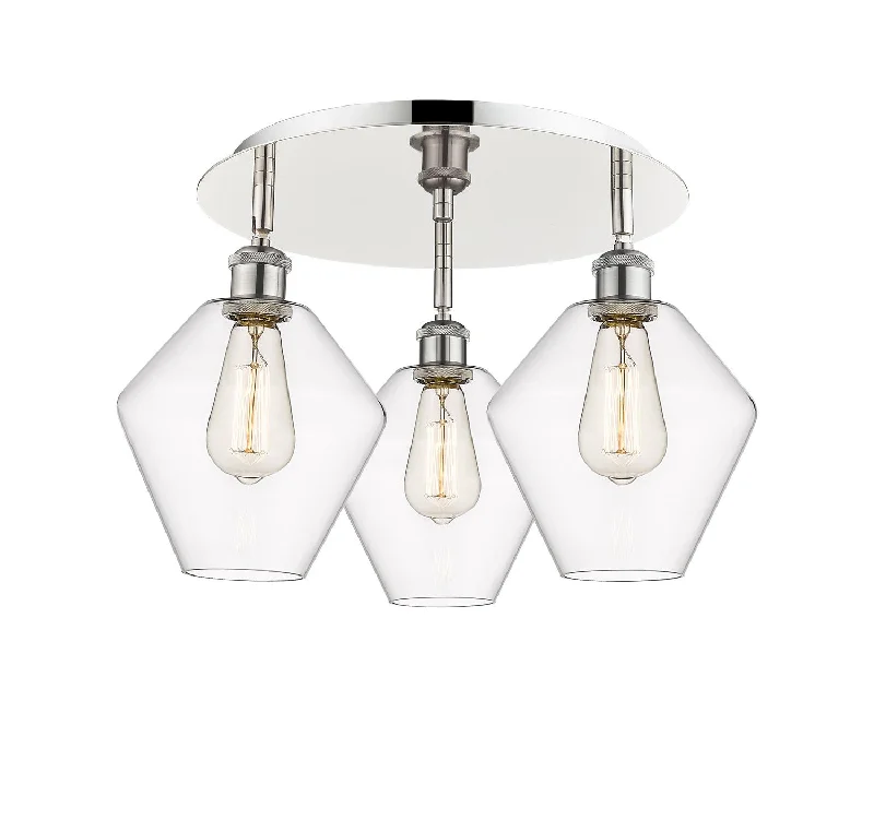 Industrial Ceiling - Mounted Lighting for Assembly PlantsDowntown Urban Three Light Flush Mount Industrial Ceiling - Mounted Lighting for Assembly PlantsDowntown Urban Three Light Flush Mount