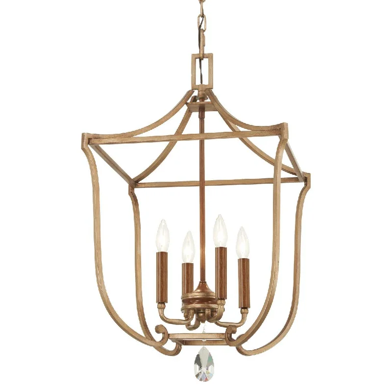 Industrial Lighting for Food Processing FactoriesMagnolia Manor 17 in. 4 lights Pendant Light Bronze & Gold Finish