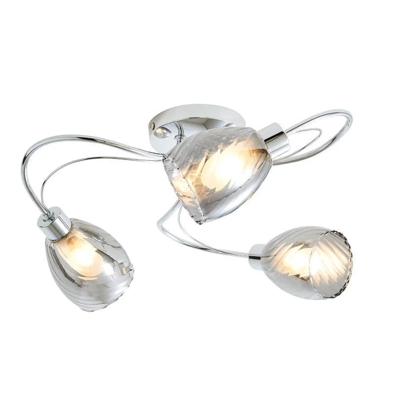 Track lighting with integrated LED driversVeria 3/5Lt Tangle Flush Ceiling Light IP44 - Chrome & Smoke/Satin Brass & Clear Track lighting with integrated LED driversVeria 3/5Lt Tangle Flush Ceiling Light IP44 - Chrome & Smoke/Satin Brass & Clear