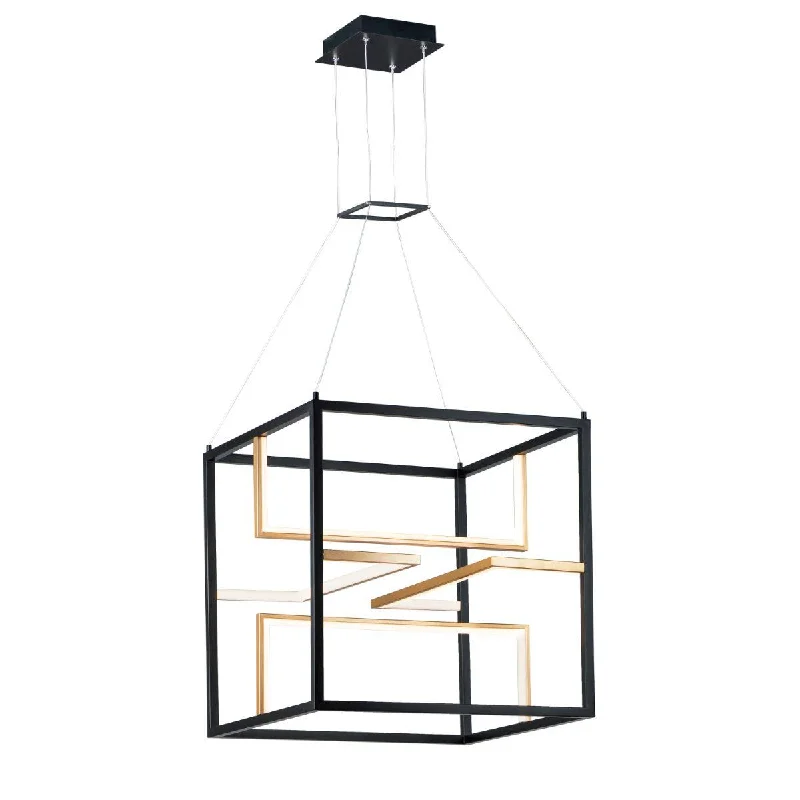 Industrial Ceiling - Mounted Lighting for Assembly PlantsChamber 24 in. 4 Lights LED Pendant Light Gold finish Industrial Ceiling - Mounted Lighting for Assembly PlantsChamber 24 in. 4 Lights LED Pendant Light Gold finish