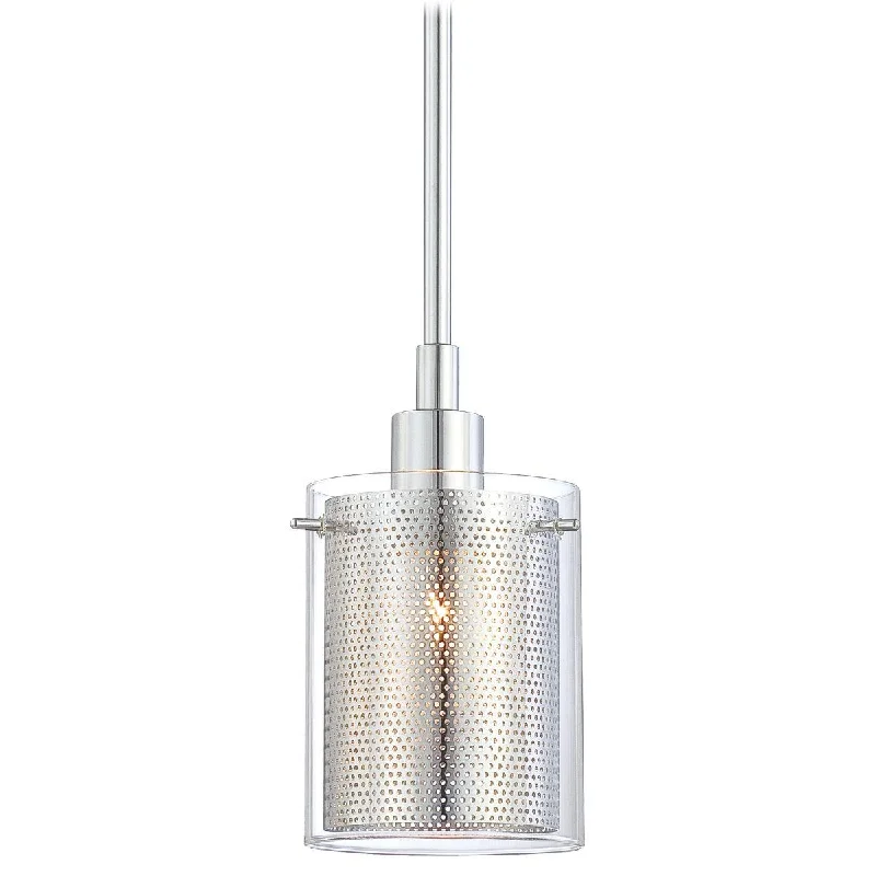 Industrial Lighting for Metal Fabrication ShopsGrid II 5 in. Pendant Light Chrome finish