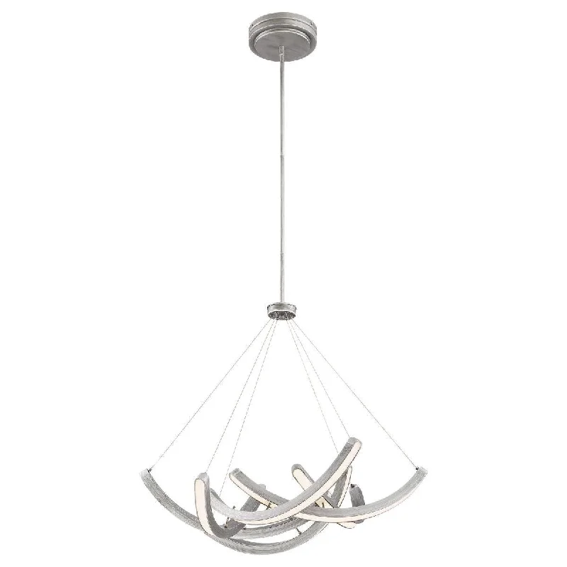 Industrial Flood Lighting for Outdoor Loading DocksSwing Time 30 in. LED Pendant Light Brushed Silver finish