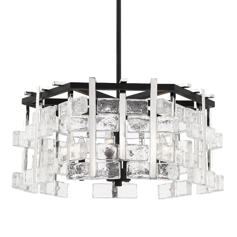 Shock - Resistant Industrial Lighting for Vibrating Machinery AreasPainesdale 28 in. 6 Lights Pendant Light Black & Polished Nickel Finish Shock - Resistant Industrial Lighting for Vibrating Machinery AreasPainesdale 28 in. 6 Lights Pendant Light Black & Polished Nickel Finish