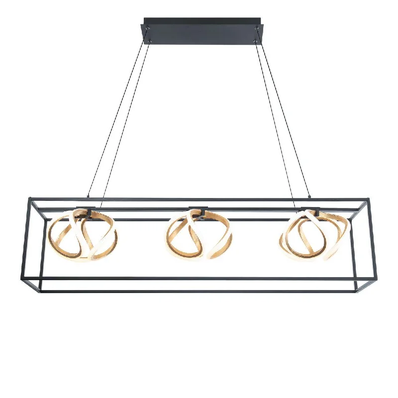 Industrial Lighting for Textile MillsSINCLAIR 42 in. LED Pendant Light Black & Gold Finish Industrial Lighting for Textile MillsSINCLAIR 42 in. LED Pendant Light Black & Gold Finish