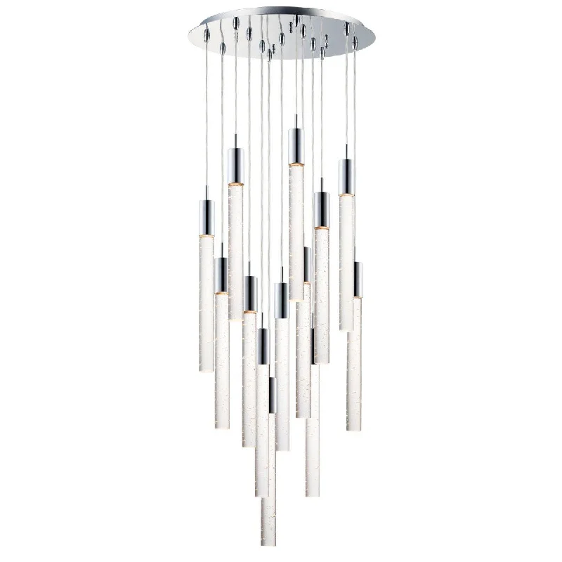 Industrial Area Lighting for Large Open SpacesBig Fizz 20 in. 13 Lights LED Pendant Light Chrome Finish Industrial Area Lighting for Large Open SpacesBig Fizz 20 in. 13 Lights LED Pendant Light Chrome Finish