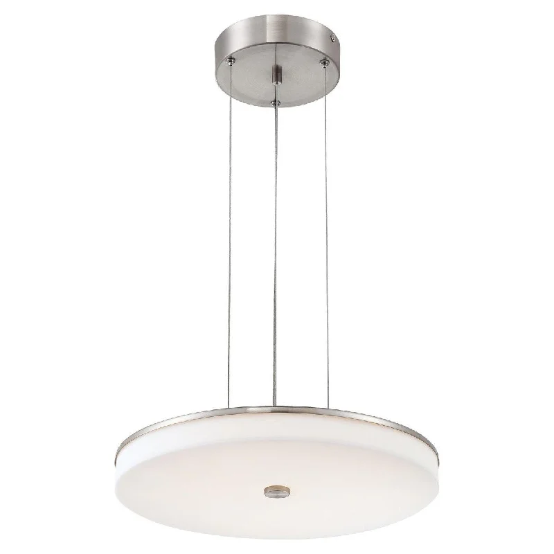 Shock - Resistant Industrial Lighting for Vibrating Machinery AreasU. H. O. 15 in. LED Pendant Light Brushed Nickel finish