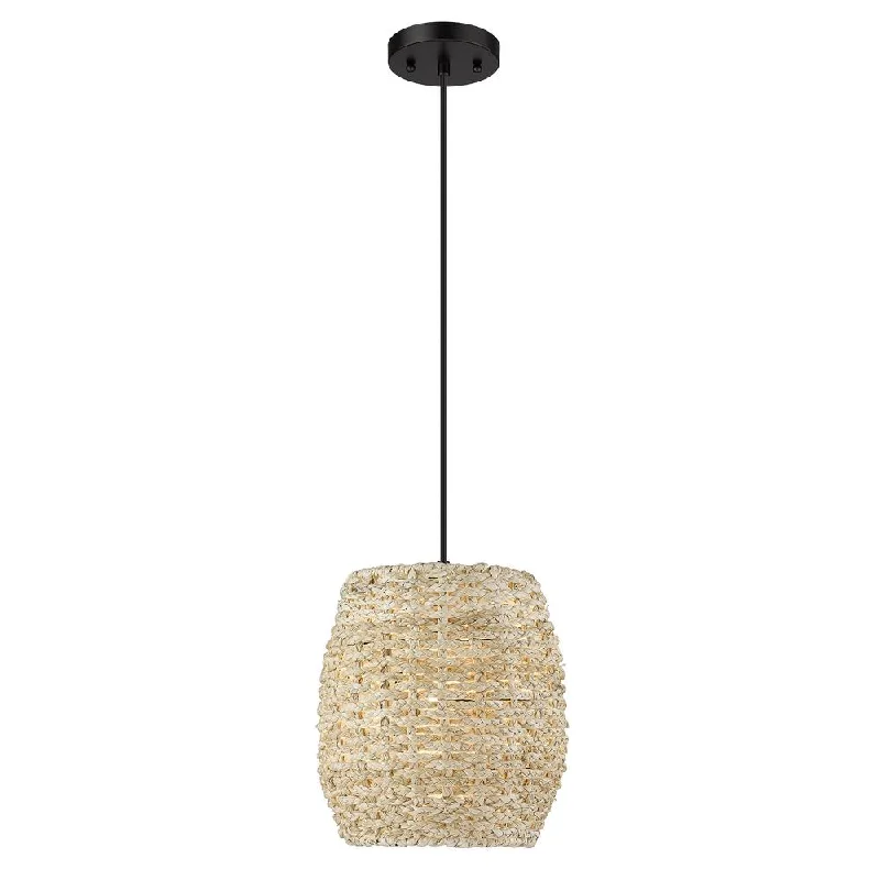 Track lighting for creating a focal pointGolden Lighting 6810-M1L BLK-CR Cheyenne Woven Husk Mini Pendant Track lighting for creating a focal pointGolden Lighting 6810-M1L BLK-CR Cheyenne Woven Husk Mini Pendant