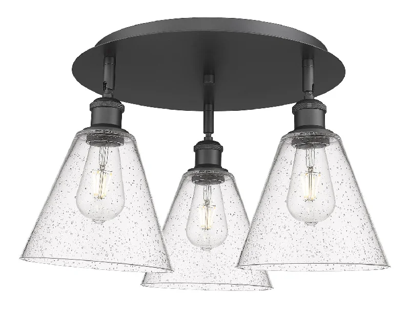 Industrial Lighting with High CRI (Color Rendering Index) for True Color PerceptionDowntown Urban Three Light Flush Mount Industrial Lighting with High CRI (Color Rendering Index) for True Color PerceptionDowntown Urban Three Light Flush Mount