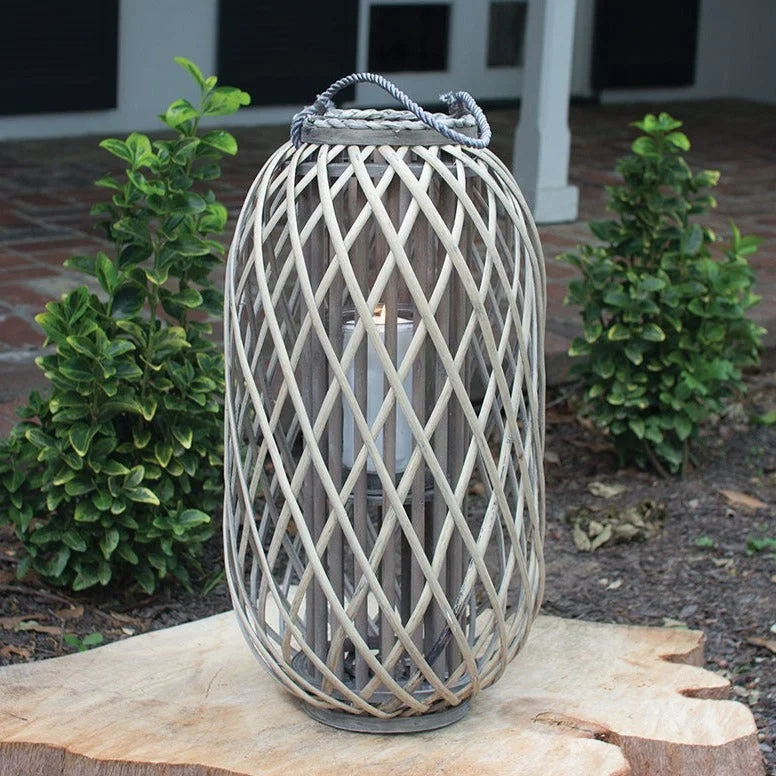 Track lighting for enhancing the architectureKalalou CLUX1007 24 Inch Tall Grey Willow Lantern With Glass Candle Insert Track lighting for enhancing the architectureKalalou CLUX1007 24 Inch Tall Grey Willow Lantern With Glass Candle Insert