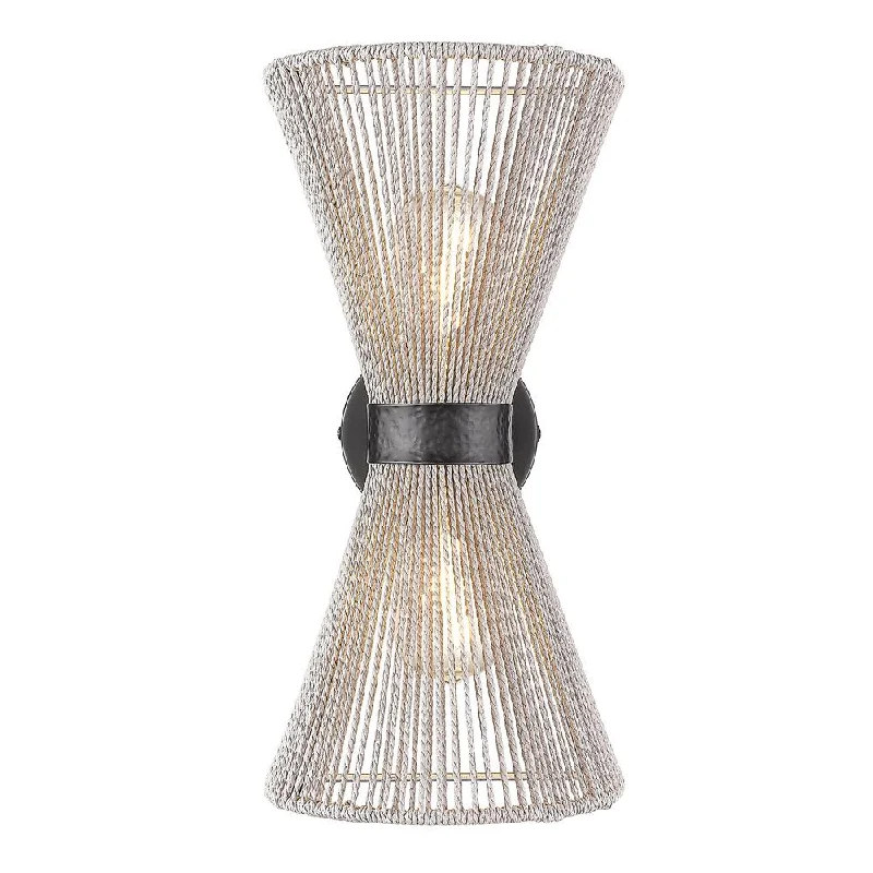 Wireless track lighting for easy installationGolden Lighting Avon 2 Light Up-Down Natural Raffia Strong Wall Sconce Wireless track lighting for easy installationGolden Lighting Avon 2 Light Up-Down Natural Raffia Strong Wall Sconce