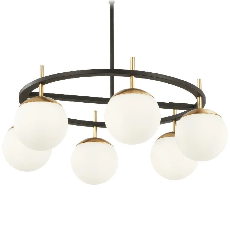 Low - Bay Industrial Lighting Fixtures for Small FactoriesAlluria 27 in. 6 Lights Pendant Light Black & Gold finish