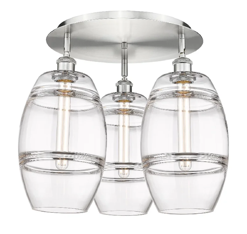 Industrial Emergency Lighting for Safety in FactoriesDowntown Urban Three Light Flush Mount