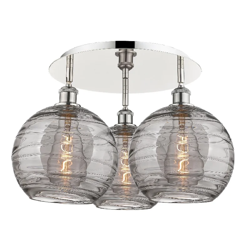 Industrial Lighting for Woodworking FactoriesDowntown Urban Three Light Flush Mount