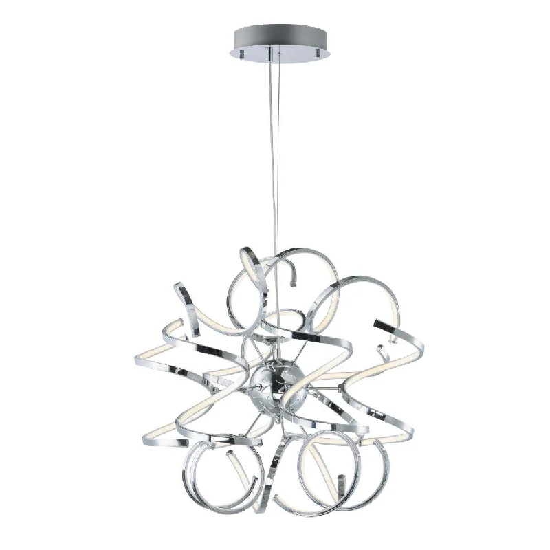 Energy - Efficient Industrial Lighting for Cost - SavingsChaos 24 in. LED Pendant Light Chrome Finish Energy - Efficient Industrial Lighting for Cost - SavingsChaos 24 in. LED Pendant Light Chrome Finish
