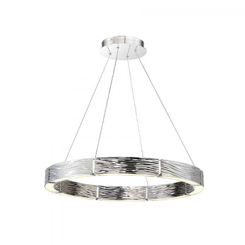 Industrial Lighting for Printing Press FacilitiesZelda 29 in. LED Pendant Light Nickel Finish Industrial Lighting for Printing Press FacilitiesZelda 29 in. LED Pendant Light Nickel Finish