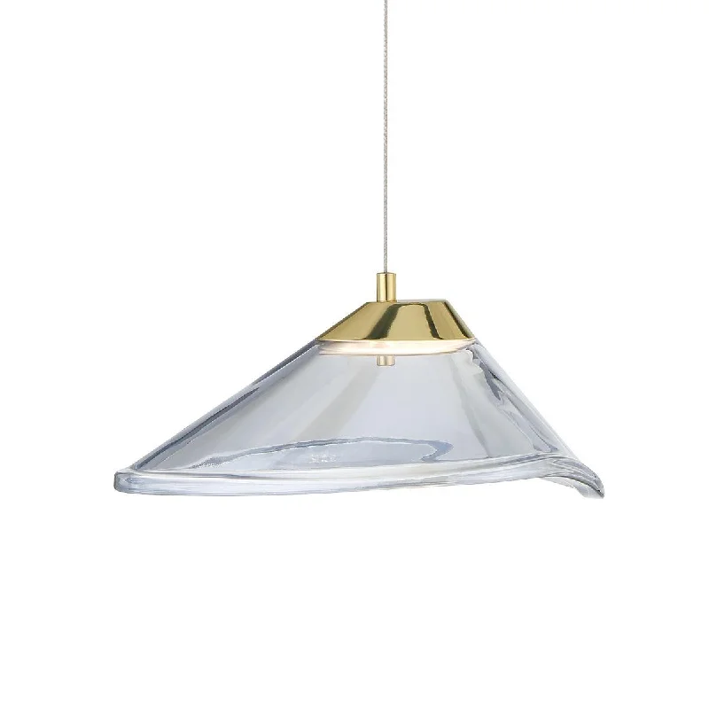 Industrial Exit Sign Lighting for Quick EvacuationSneer 10 in. LED Pendant Light Gold finish