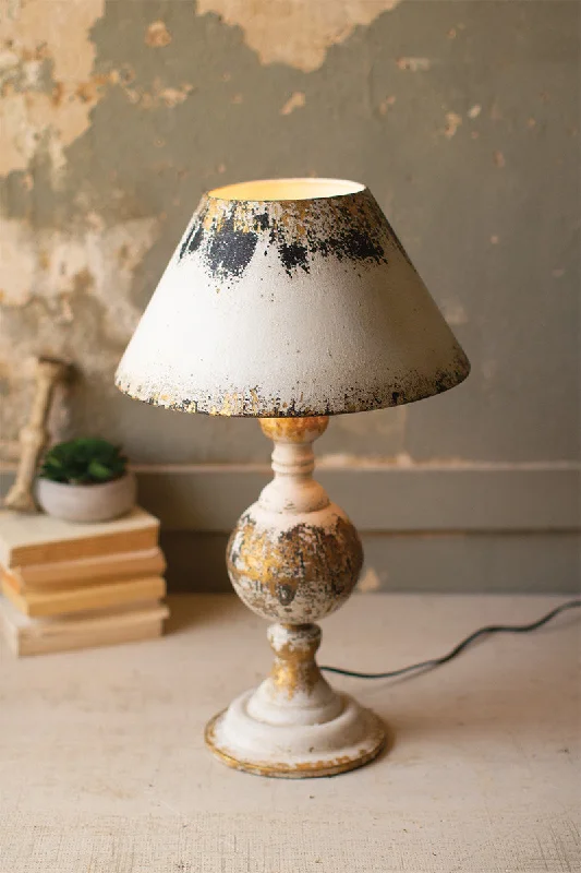 Track lighting for highlighting kitchen cabinetsKalalou CCG1531 Distressed Metal Farmhouse Table Lamp with Matching Shade