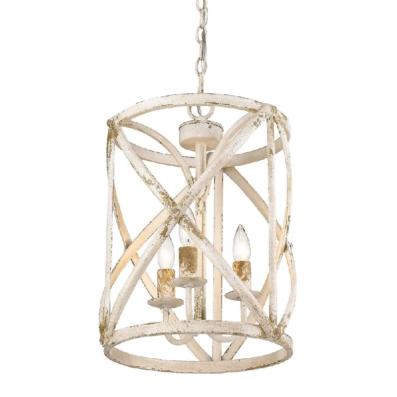 Track lighting with swivel heads for precise aimingGolden Lighting 0890-3P AI Alcott 3 Light Pendant in Distressed White Track lighting with swivel heads for precise aimingGolden Lighting 0890-3P AI Alcott 3 Light Pendant in Distressed White