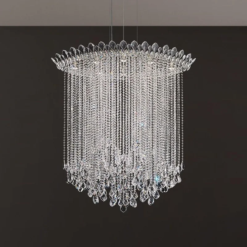 Industrial Flood Lighting for Outdoor Loading DocksTrilliane Strands 8 Light Stainless Steel Pendant with Clear Heritage Crystals Industrial Flood Lighting for Outdoor Loading DocksTrilliane Strands 8 Light Stainless Steel Pendant with Clear Heritage Crystals