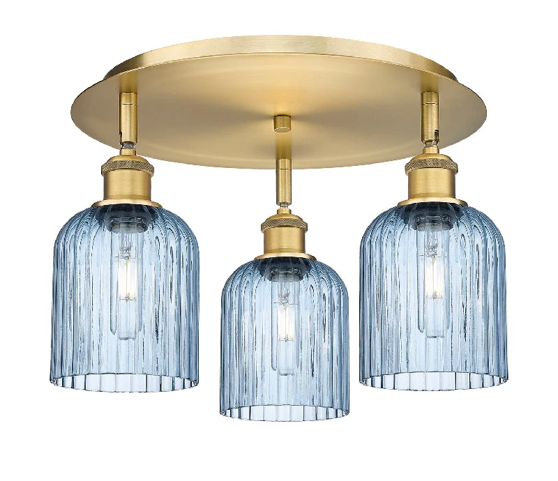 Industrial Ceiling - Mounted Lighting for Assembly PlantsDowntown Urban Three Light Flush Mount Industrial Ceiling - Mounted Lighting for Assembly PlantsDowntown Urban Three Light Flush Mount