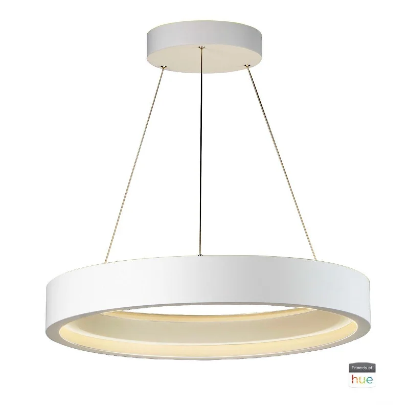 Adjustable Industrial Lighting for Flexible IlluminationiCorona 29 in. Smart LED Pendant Light White finish Adjustable Industrial Lighting for Flexible IlluminationiCorona 29 in. Smart LED Pendant Light White finish