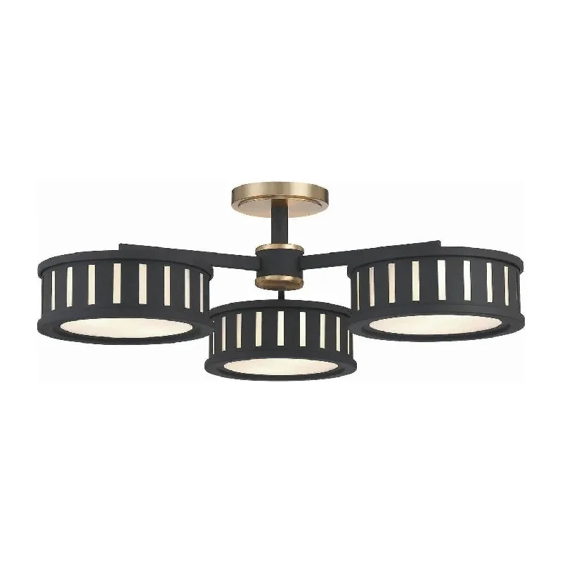 Contemporary track lighting in black finishKendal Semi-Flush Mount