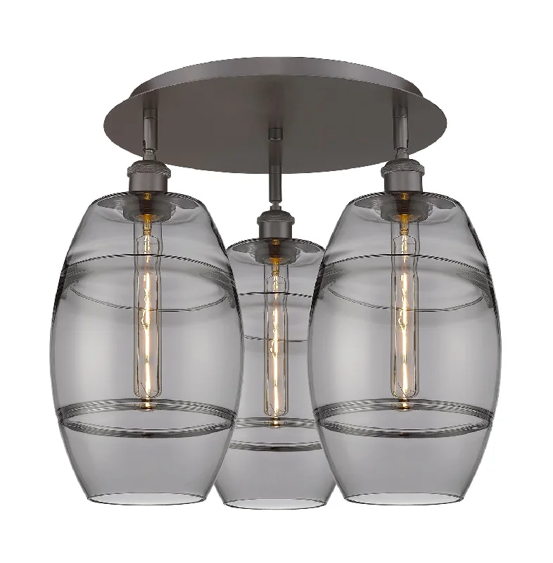 Industrial Area Lighting for Large Open SpacesDowntown Urban Three Light Flush Mount Industrial Area Lighting for Large Open SpacesDowntown Urban Three Light Flush Mount