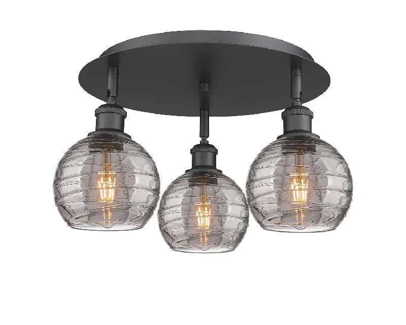 Industrial Task Lighting for Precision WorkstationsDowntown Urban Three Light Flush Mount