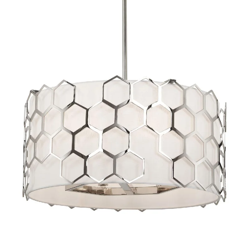 Corrosion - Resistant Industrial Lighting for Coastal FactoriesMissing Link 20 in. 6 Lights Pendant Light Polished Nickel & White Finish Corrosion - Resistant Industrial Lighting for Coastal FactoriesMissing Link 20 in. 6 Lights Pendant Light Polished Nickel & White Finish