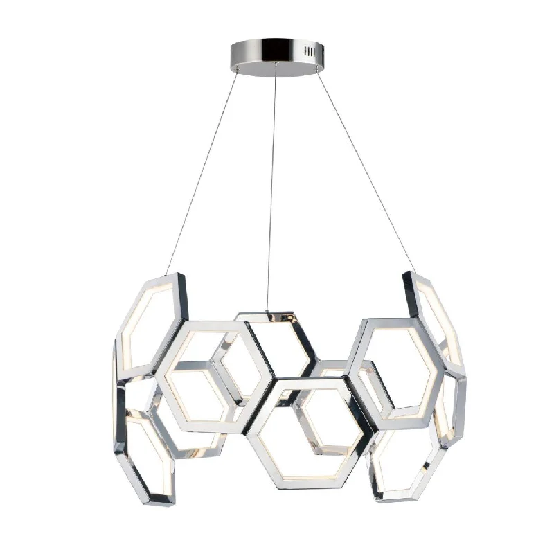 Industrial Lighting for Furniture FactoriesPolygon 30 in. LED Pendant Light Chrome finish Industrial Lighting for Furniture FactoriesPolygon 30 in. LED Pendant Light Chrome finish