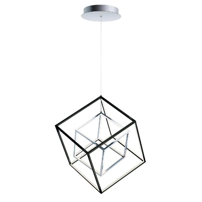 Industrial Lighting for Printing Press Facilities4 Square 21 in. LED Pendant Light Black finish Industrial Lighting for Printing Press Facilities4 Square 21 in. LED Pendant Light Black finish