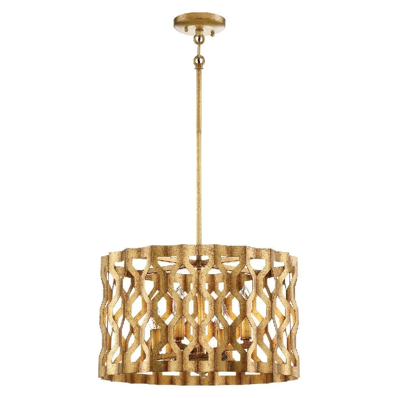 Dimmable Industrial Lighting for Ambiance ControlCoronade 18 in. 4 Lights Pendant Light Gold Finish Dimmable Industrial Lighting for Ambiance ControlCoronade 18 in. 4 Lights Pendant Light Gold Finish
