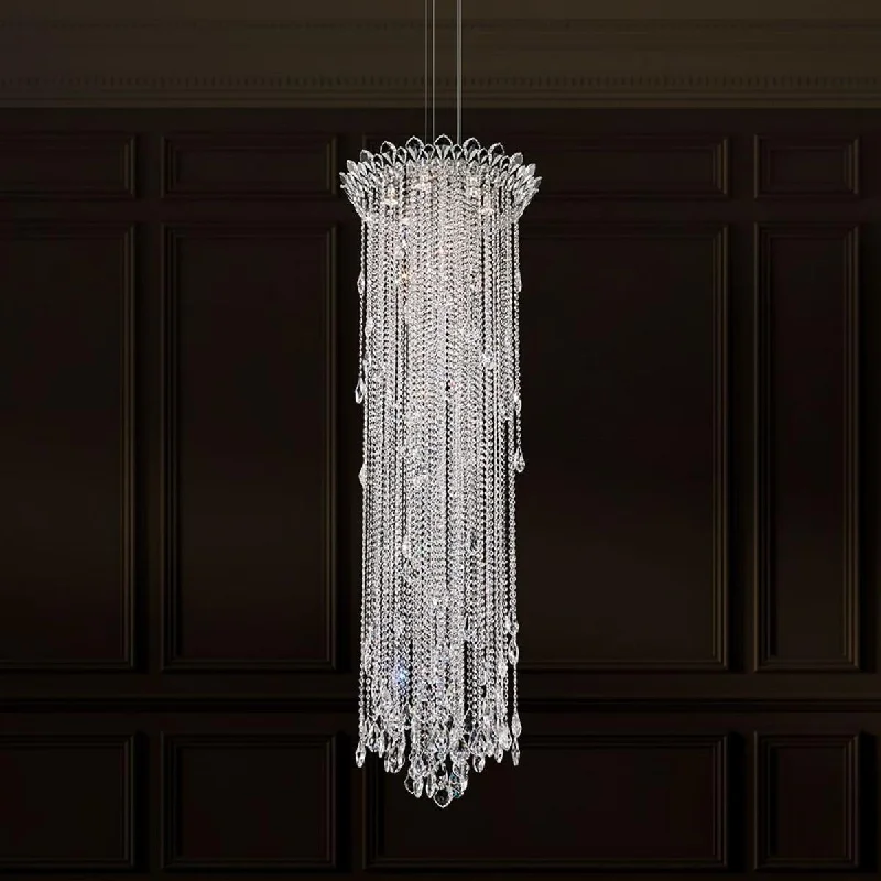 Industrial Lighting for Printing Press FacilitiesTrilliane Strands 6 Light Stainless Steel Pendant with Clear Heritage Crystals Industrial Lighting for Printing Press FacilitiesTrilliane Strands 6 Light Stainless Steel Pendant with Clear Heritage Crystals