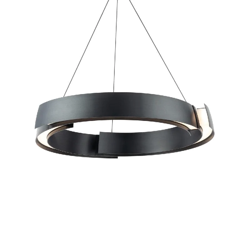Industrial Exit Sign Lighting for Quick EvacuationBattlestar 28 in. LED Pendant Light Black Finish