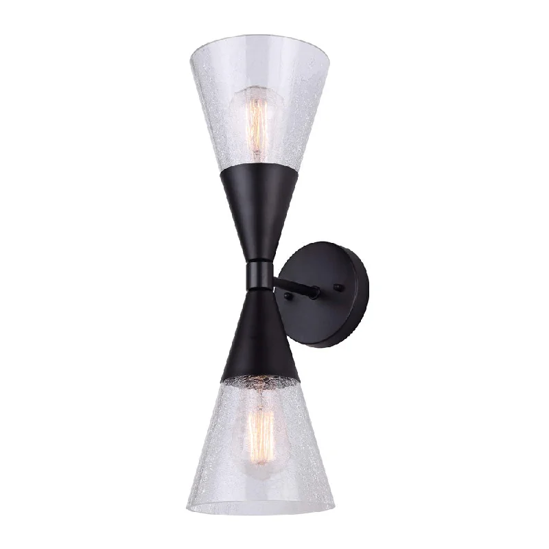 Energy - efficient track lighting fixturesCanarm IWF1101A02BK Lillian Black & Crackled Glass Up/Down Wall Sconce Energy - efficient track lighting fixturesCanarm IWF1101A02BK Lillian Black & Crackled Glass Up/Down Wall Sconce