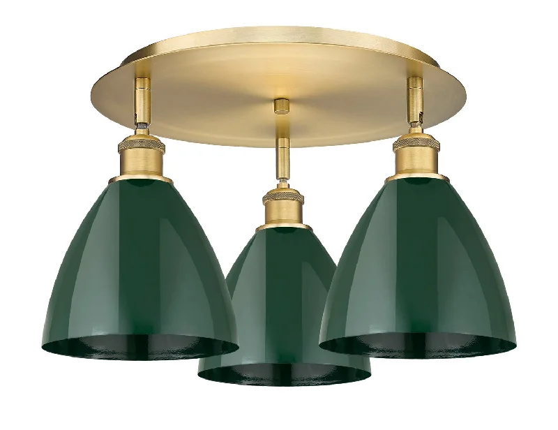 Industrial Lighting for Textile MillsDowntown Urban Three Light Flush Mount