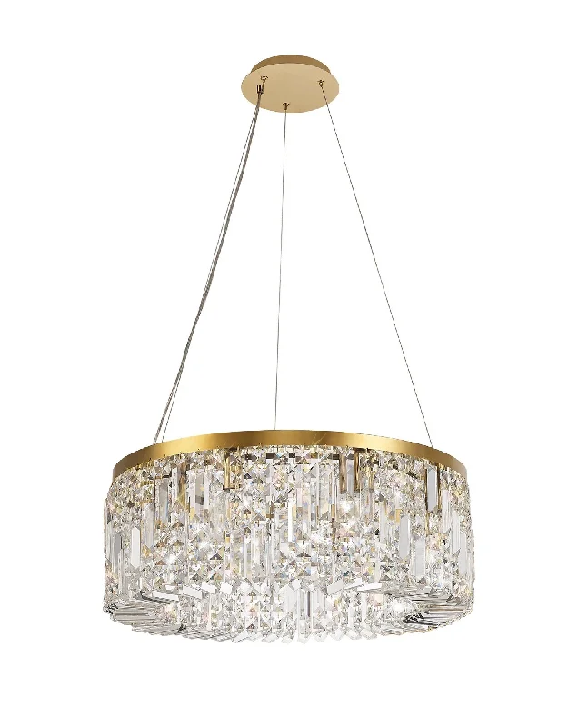 Track lighting for enhancing the architectureAshby Small/Large Round Pendant Chandelier, 8 Light E14, Gold & Crystal/Polished Chrome & Crystal IP20 Track lighting for enhancing the architectureAshby Small/Large Round Pendant Chandelier, 8 Light E14, Gold & Crystal/Polished Chrome & Crystal IP20