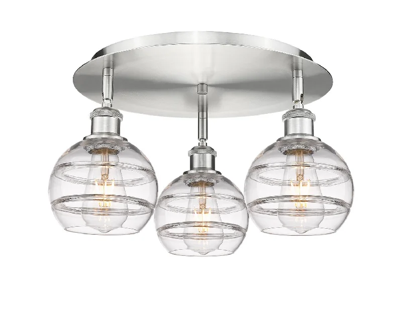 High - Bay LED Industrial Lighting for WarehousesDowntown Urban Three Light Flush Mount